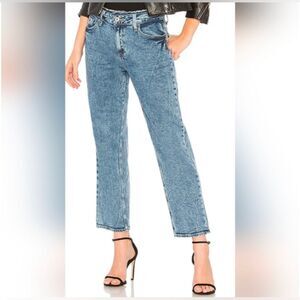 Paige Noella Straight Raw Vedder Relaxed High Rise Acid Wash Stretch Jean Sz 32